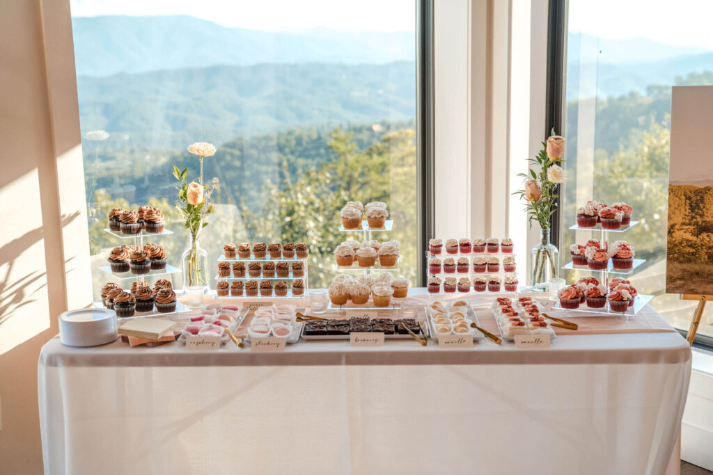 Fall Smoky Mountain Wedding | The Trillium Venue in TN | Dessert Bar