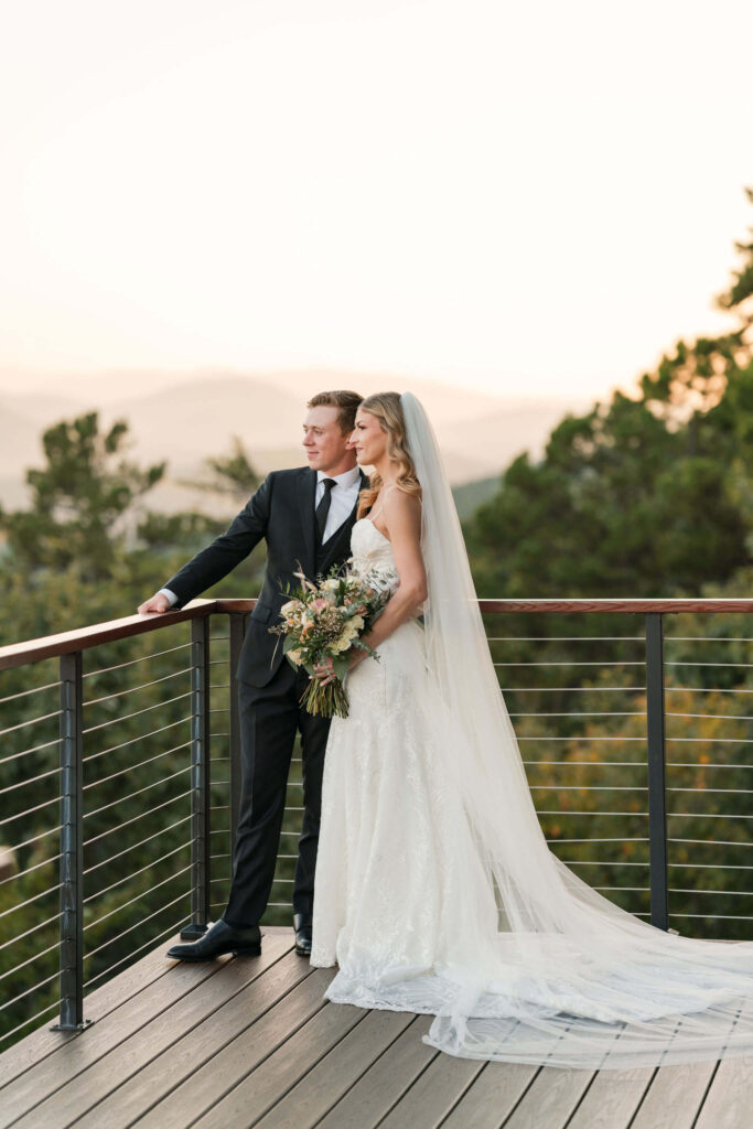 Fall Smoky Mountain Wedding | The Trillium Venue in TN | Bride Groom Photo Posing