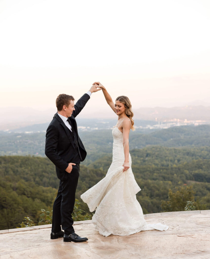 Fall Smoky Mountain Wedding | The Trillium Venue in TN | Bride Groom Photos