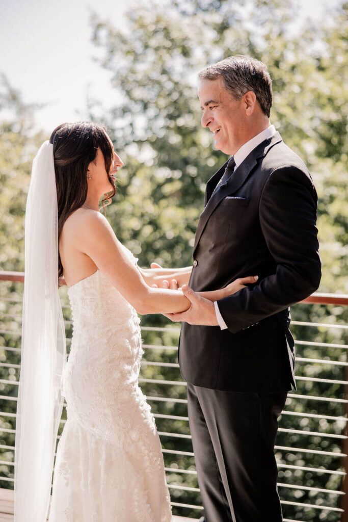 First look with Dad on Wedding Day, Destination Wedding Venue in Tennessee