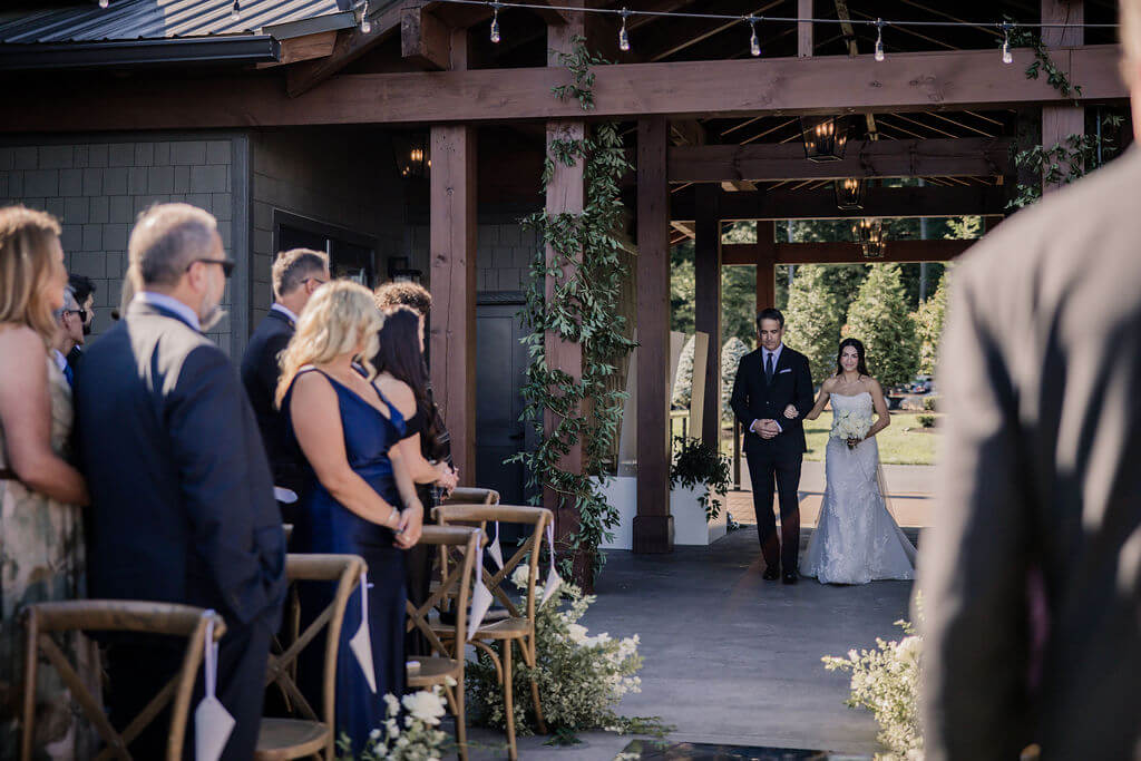 Black and White destination wedding, cross arbor, wedding ceremony in the mountains, white wedding florals 