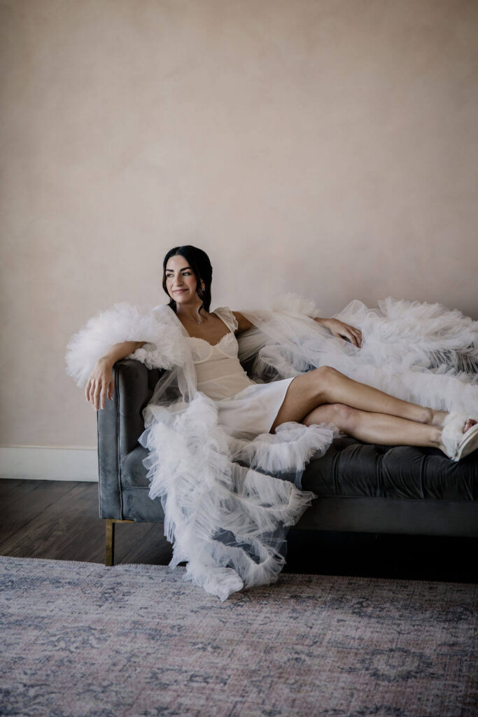 Black and White Wedding Bridal Suite Wedding Dress and Getting Ready Robe, Wedding Shoes