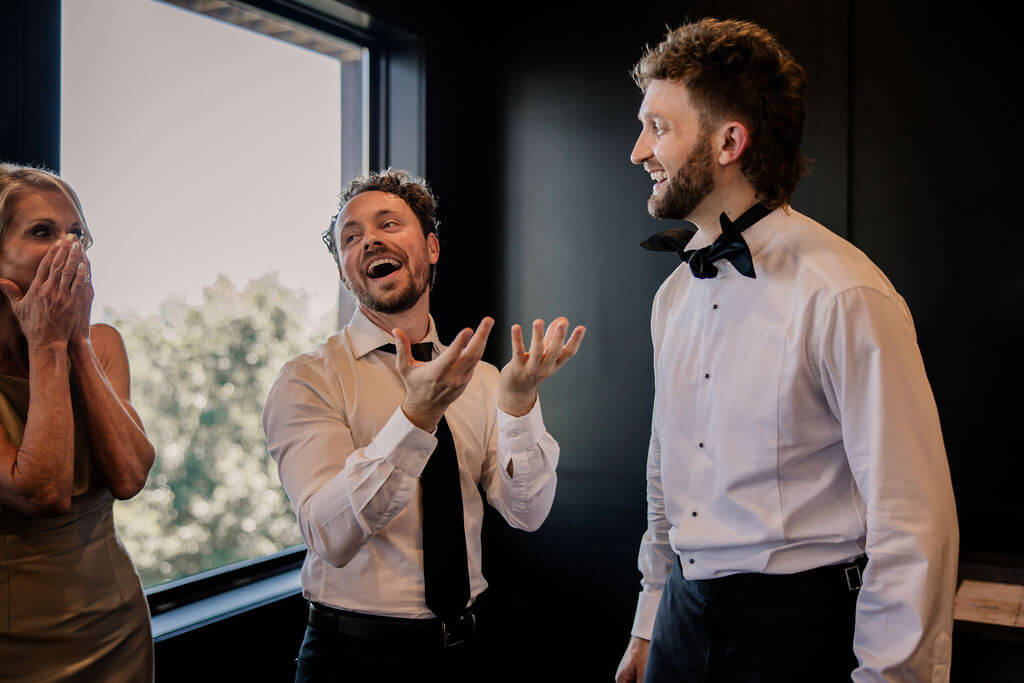 Black and White Groom Look,  destination wedding, Groom Attire, Grooms lounge